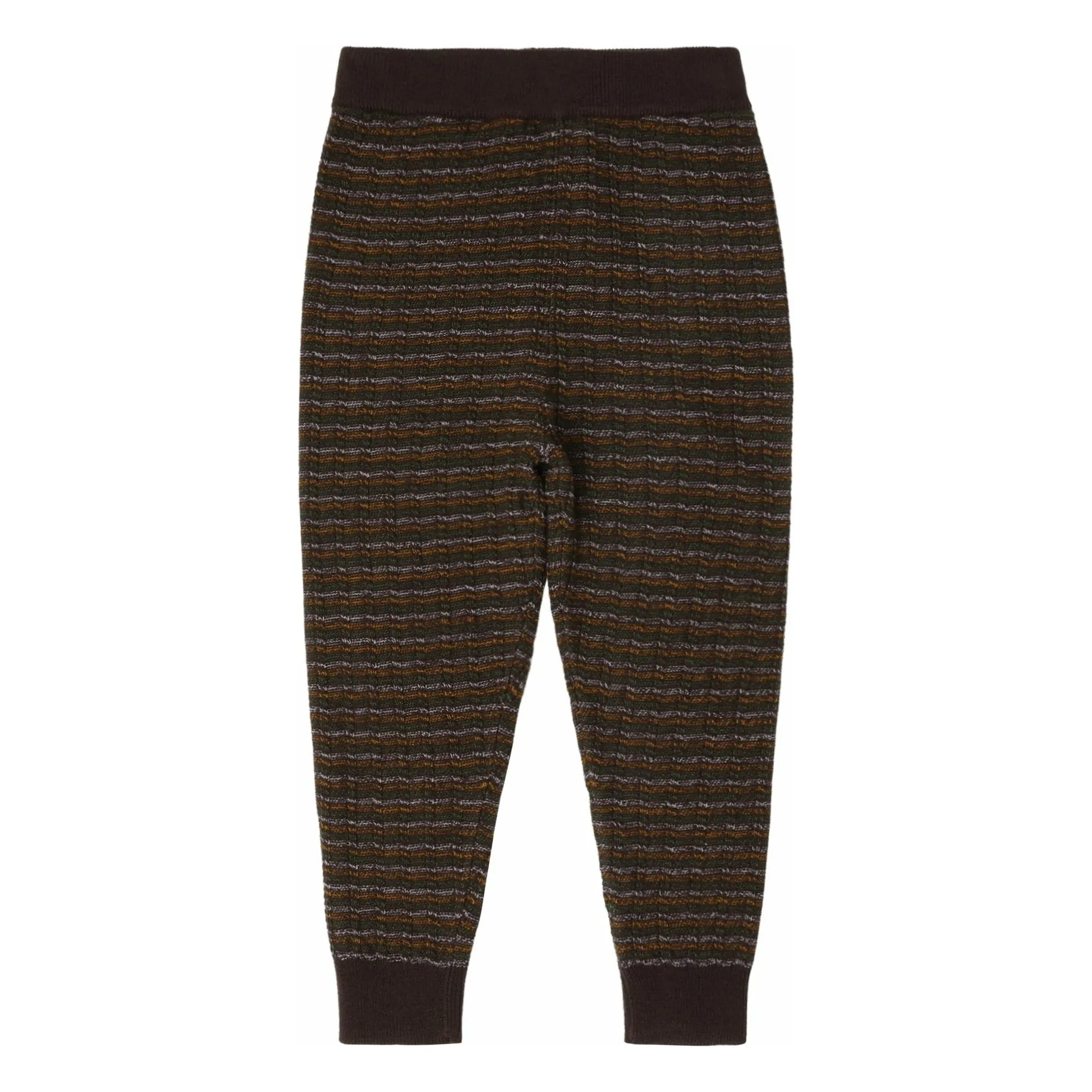 Fub Brown Striped Merino Wool Trousers