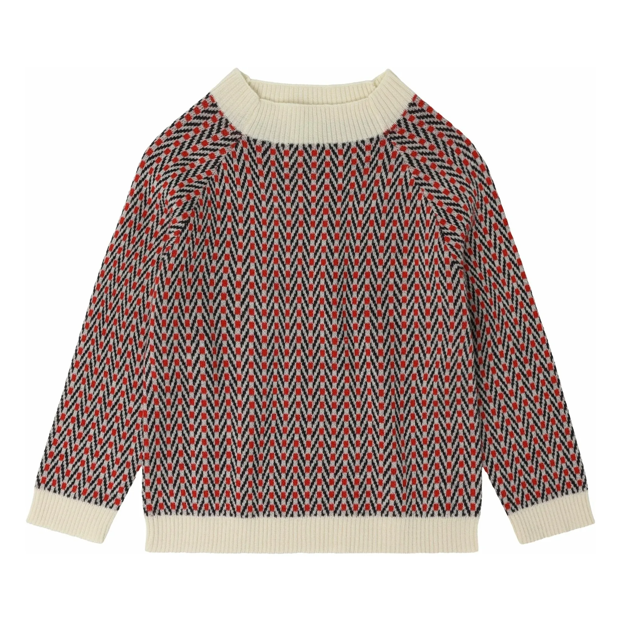 Fub Ecru Merino Wool Herringbone Sweater
