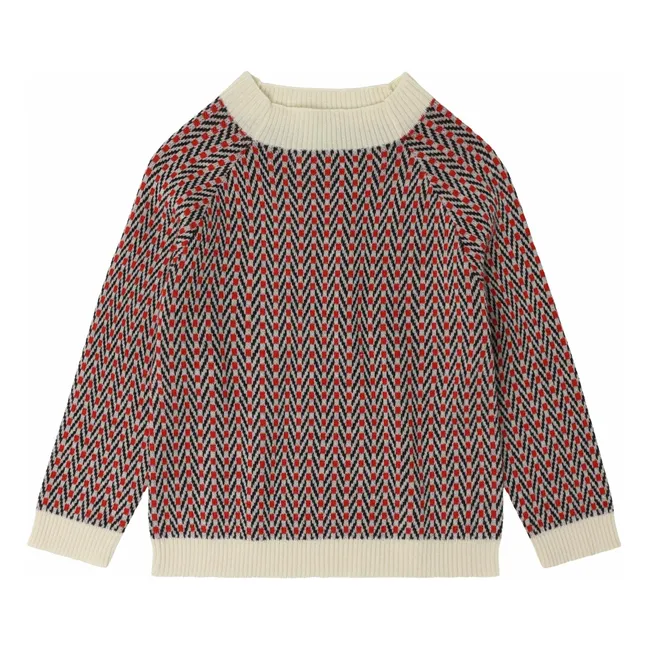 Pull Chevrons Laine de Mérinos | Ecru