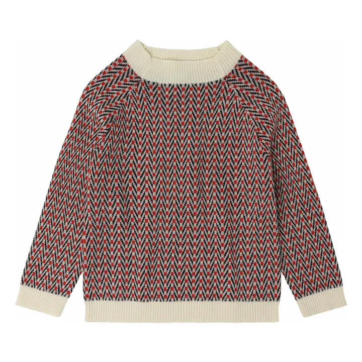 Jersey en espiga de lana merina | Crudo- Imagen del producto n°0