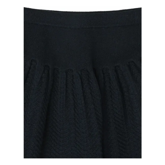 Falda con volantes Lana merina | Azul Marino