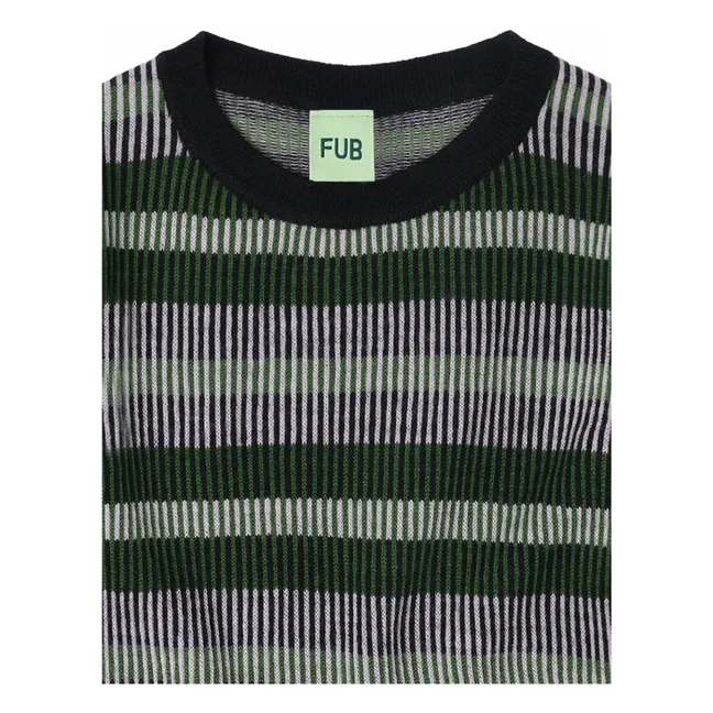 Jersey de rayas Lana merina de punto fino | Azul Marino