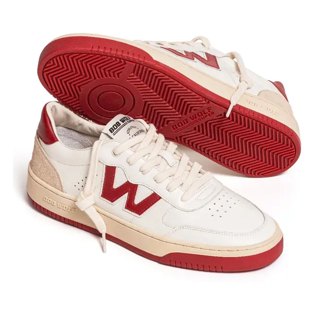 Legacy Leather and Suede Sneakers | Red