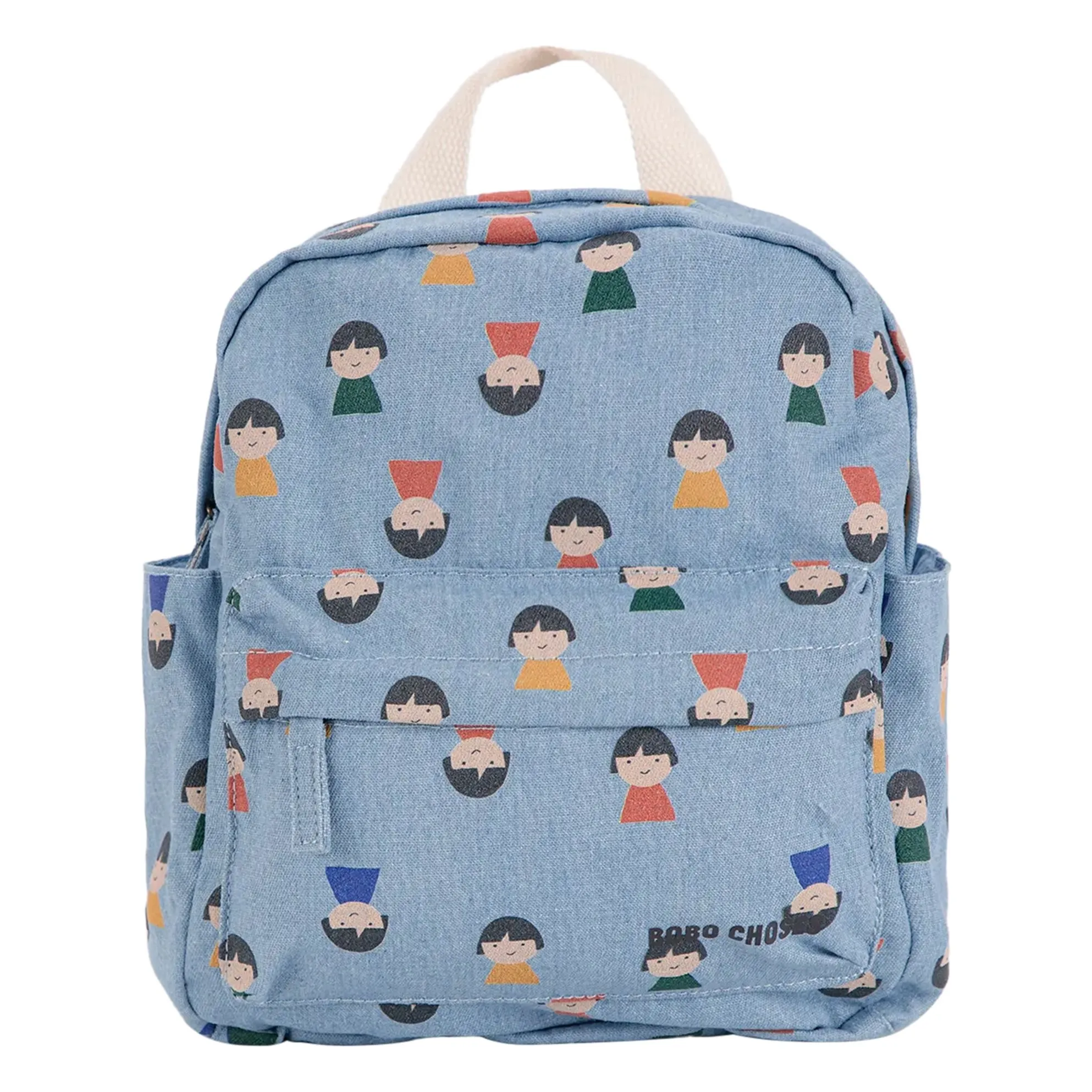 Bobo Choses Denim Blue Backpack Characters Organic Cotton