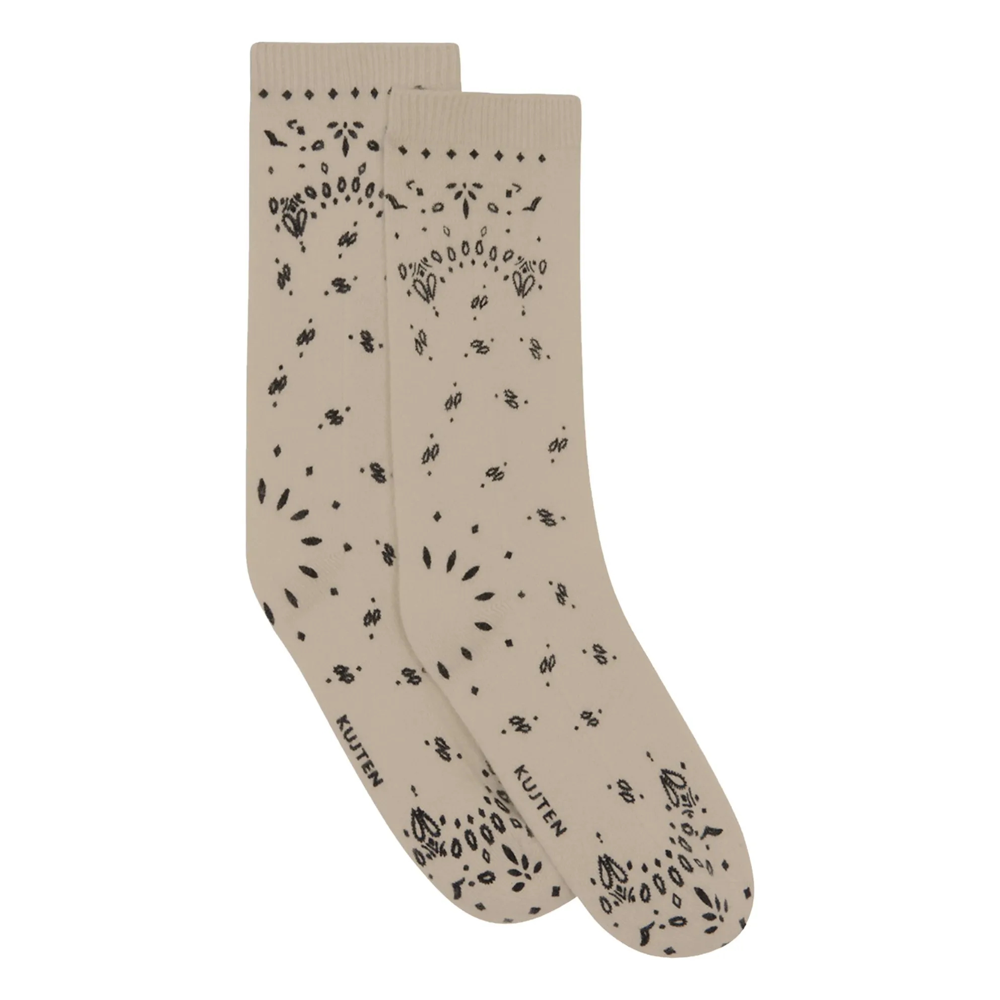 Kujten Oatmeal Sig Bandana Cashmere Socks