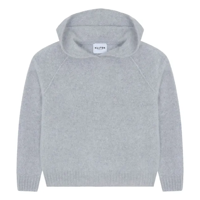 Pull à Capuche Soso Cachemire | Gris chiné clair