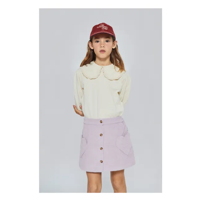 Alba Camiseta cuello Claudine Algodón orgánico | Crudo