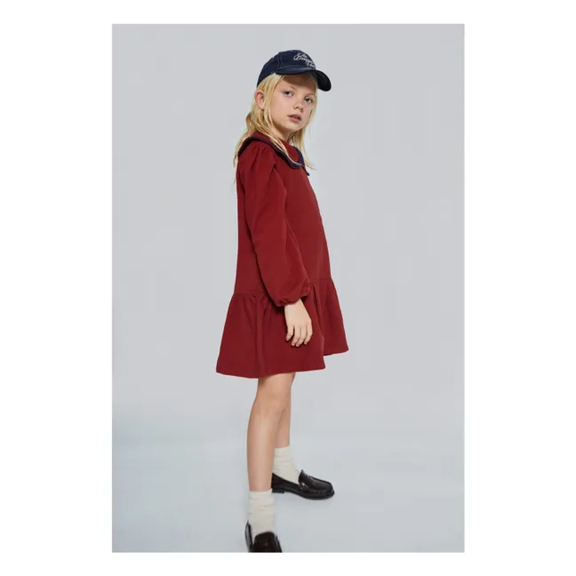 Vestido con cuello de punto Melissa | Burdeos