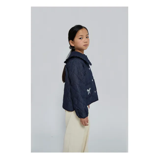 Veste en Jean Col Claudine Mariane | Bleu foncé