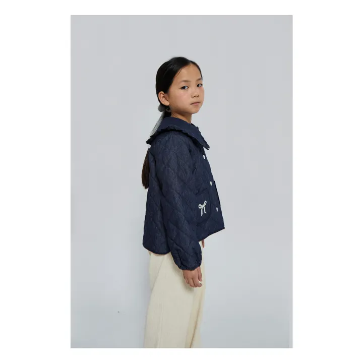 Chaqueta Mariane Jean, cuello Claudine | Azul oscuro- Imagen del producto n°2