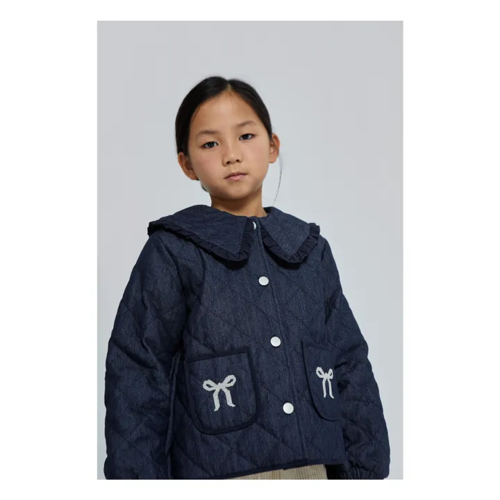 Chaqueta Mariane Jean, cuello Claudine | Azul oscuro- Imagen del producto n°1