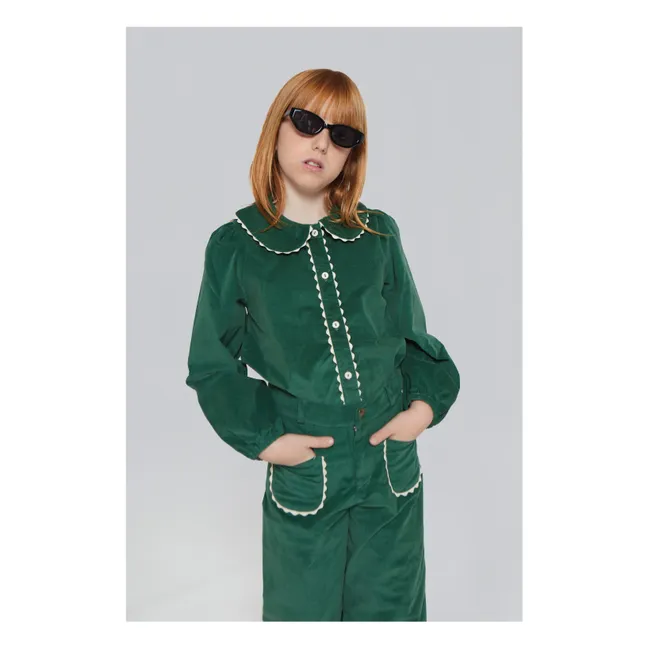 Blouse Col Claudine Emma Velours | Vert