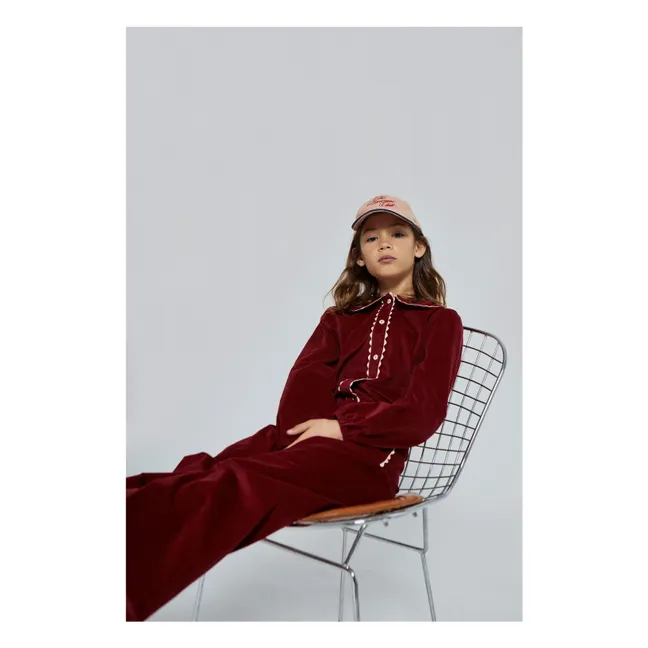 Emma Velvet Pants | Burgundy