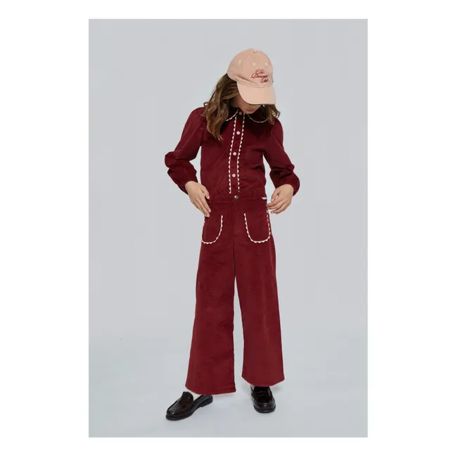 Emma Velvet Pants | Burgundy