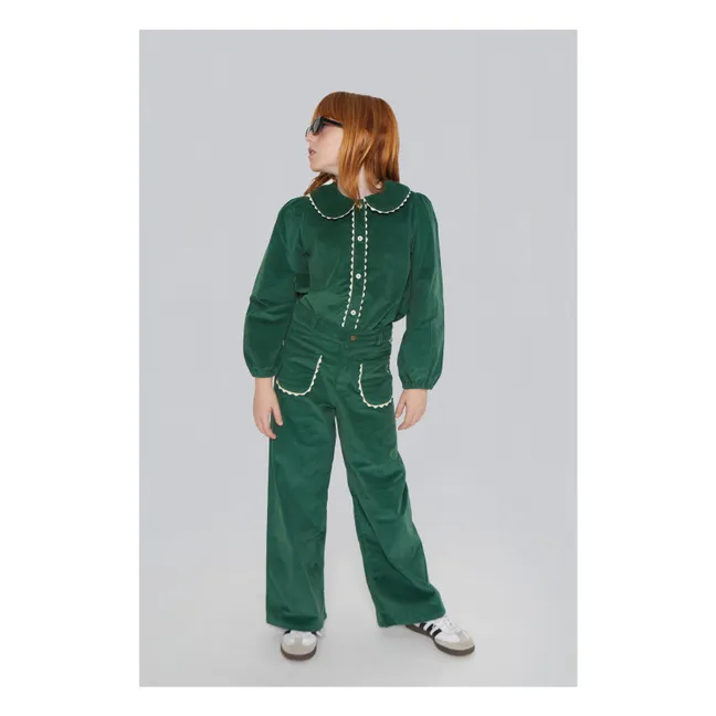 Emma Samt-Hose | Grün