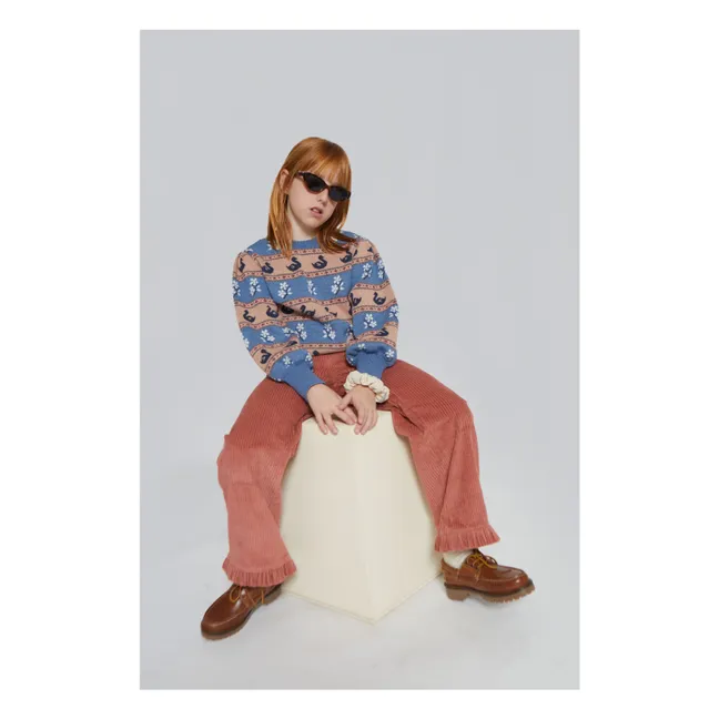 Pantaloni a coste in cotone biologico Cuore | Rosa antico