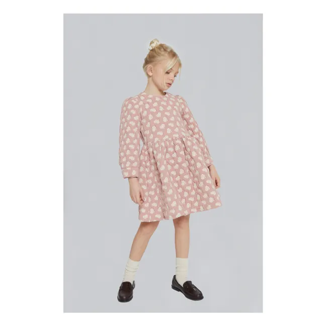 Vestido Anita Fleurie Jacquard Coton Bio | Rosa empolvado