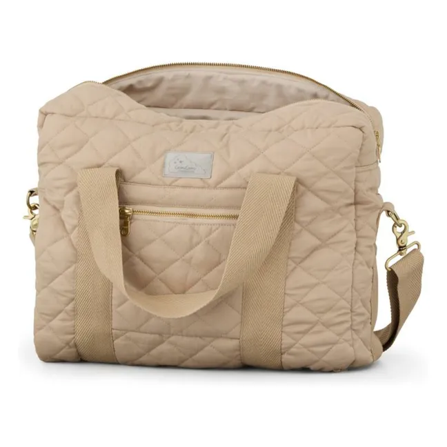 Quilted changing bag | Latte