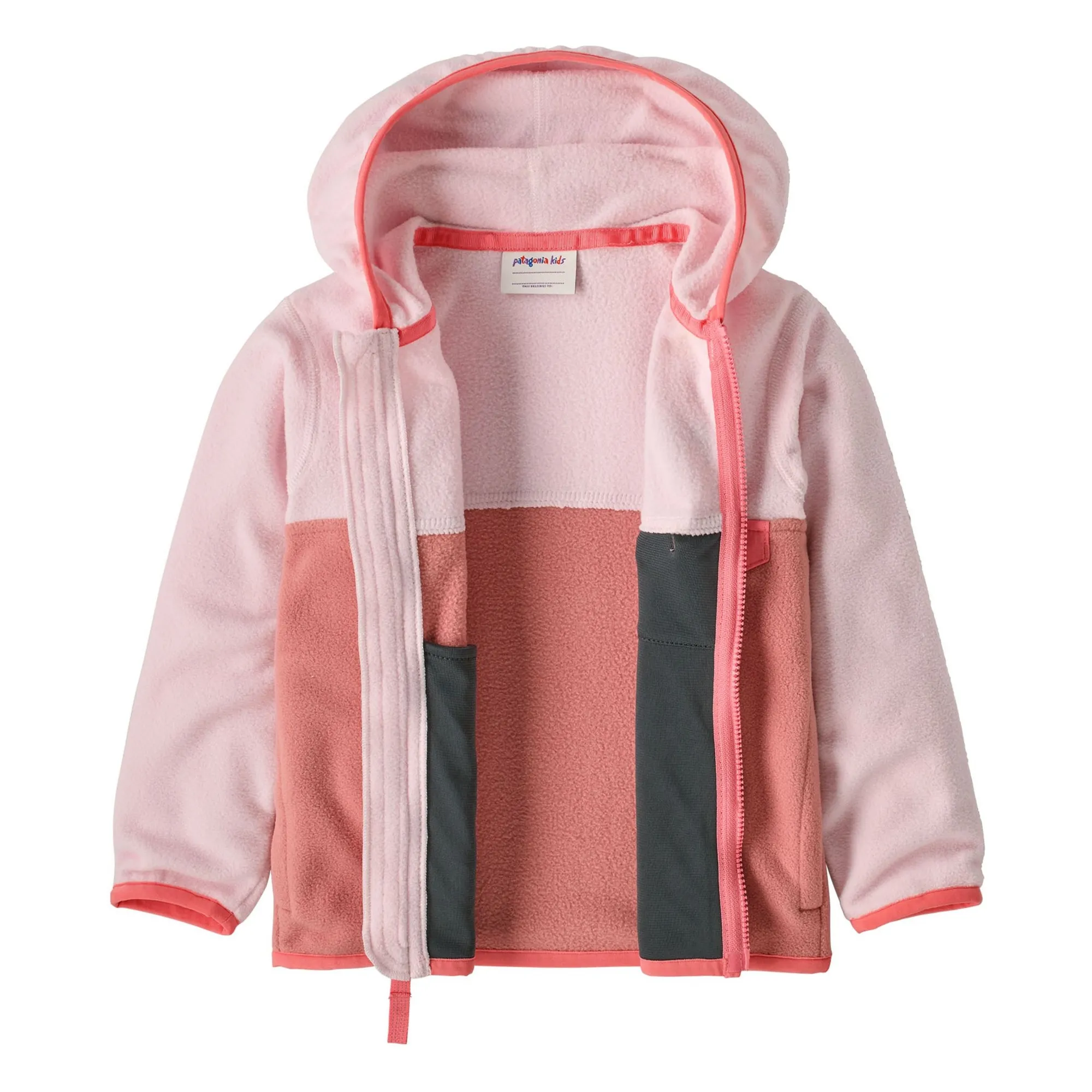 Chaqueta para bebé de forro polar de fibra reciclada Micro D Snap-T | Rosa- Imagen del producto n°1