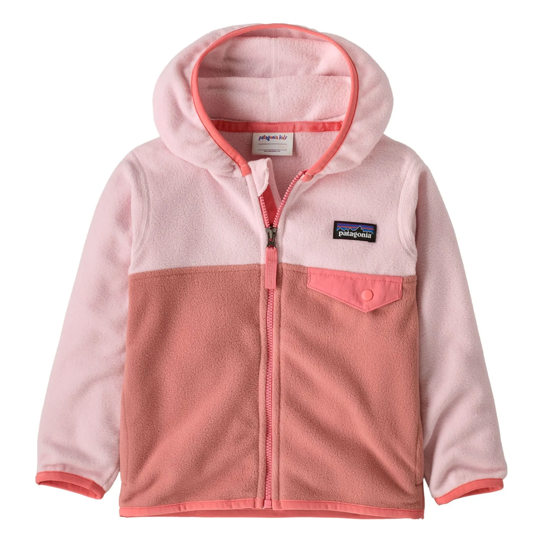 Chaqueta para bebé de forro polar de fibra reciclada Micro D Snap-T | Rosa- Imagen del producto n°0