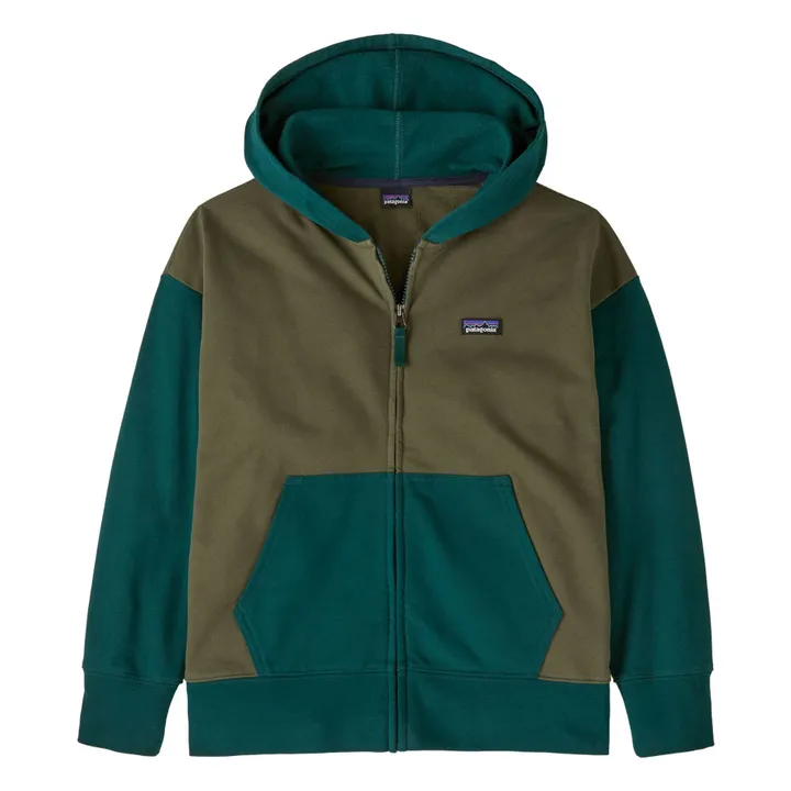 Sudadera con cremallera completa de algodón orgánico | Verde- Imagen del producto n°0