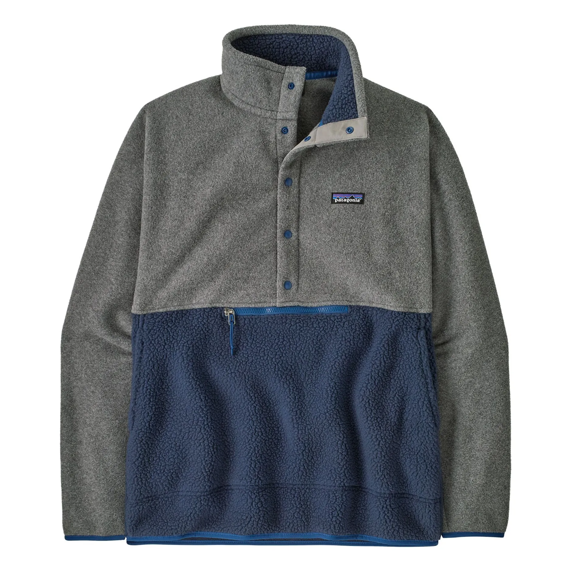 Patagonia Blue Retro Pile Fleece 1/2 Snap Recycled Fibers