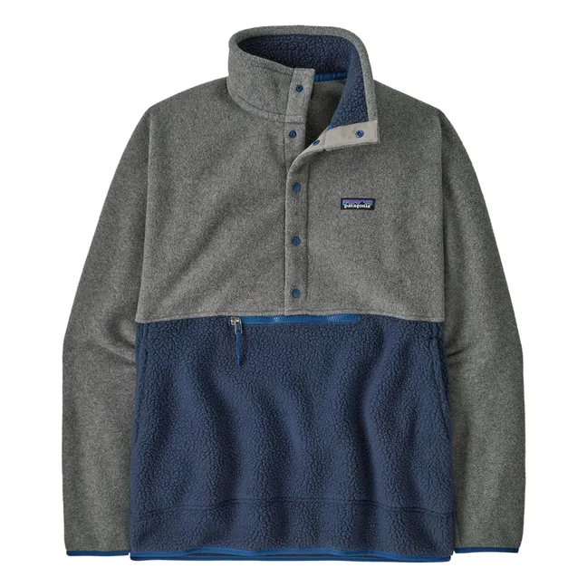 Polaire Retro Pile 1/2 Snap Fibres Recyclées | Bleu