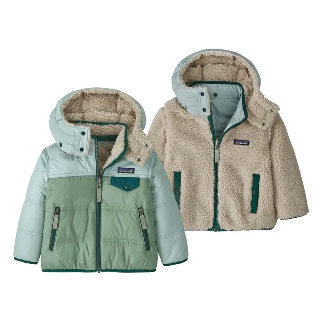 Tribbles Recycelte Faser Wendbare Jacke | Blasses Grün