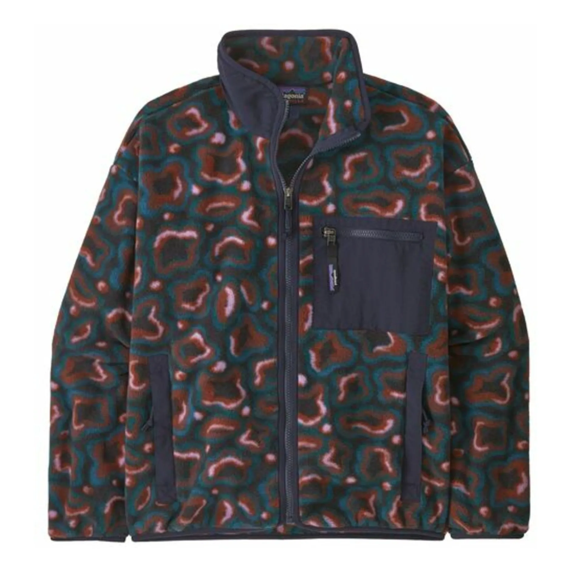 Patagonia Navy Blue Synch Camouflage Fleece Jacket Recycled Fiber
