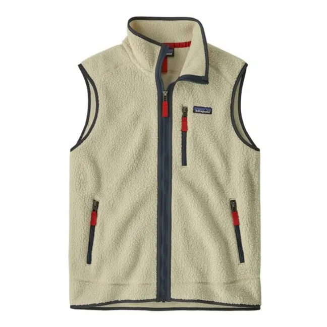 Retro Pile Sleeveless Jacket Recycled Fibers | Natural