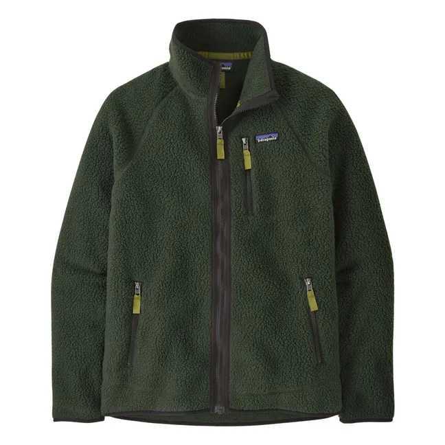 Veste Polaire Retro Pile Fibres Recyclées | Vert foncé