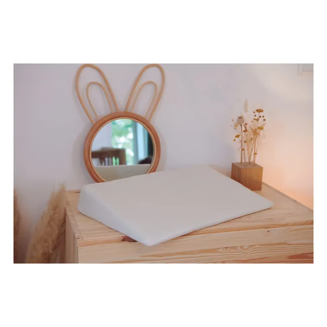 Schräge Ebene 10° Baumwolle für Babybett | Weiß