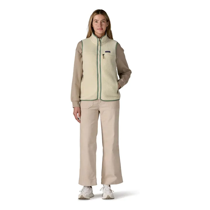 Veste Sans Manches Retro Pile Fibres Recyclées | Beige- Image produit n°2