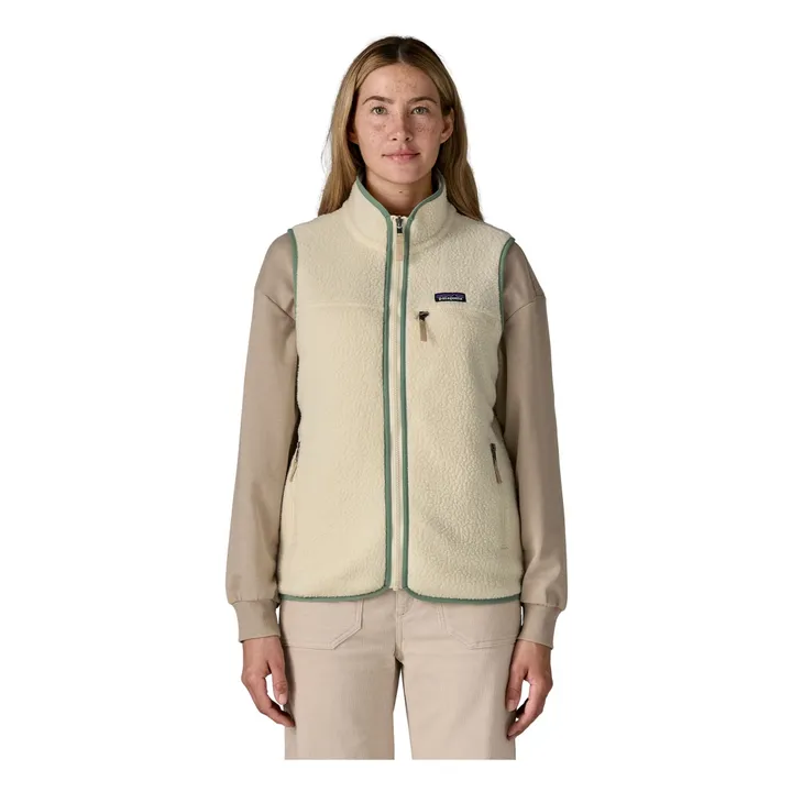 Veste Sans Manches Retro Pile Fibres Recyclées | Beige- Image produit n°1