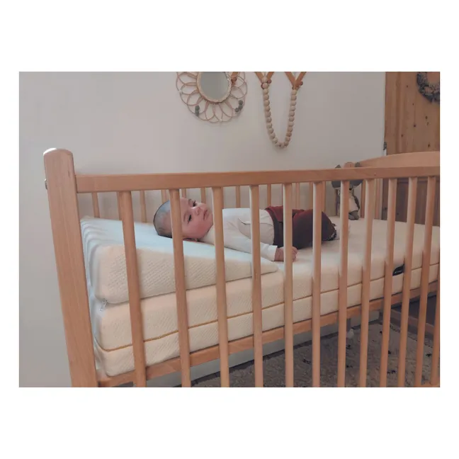 Schräge Ebene 10° Baumwolle für Babybett | Weiß