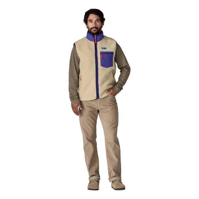 Chaqueta clásica sin mangas Retro-X Fibras recicladas | Beige