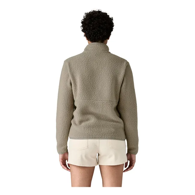 Polaire Retro Pile Marsupial Fibres Recyclées | Gris clair