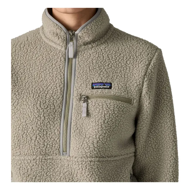 Polaire Retro Pile Marsupial Fibres Recyclées | Gris clair