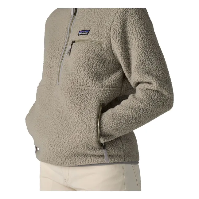 Polaire Retro Pile Marsupial Fibres Recyclées | Gris clair