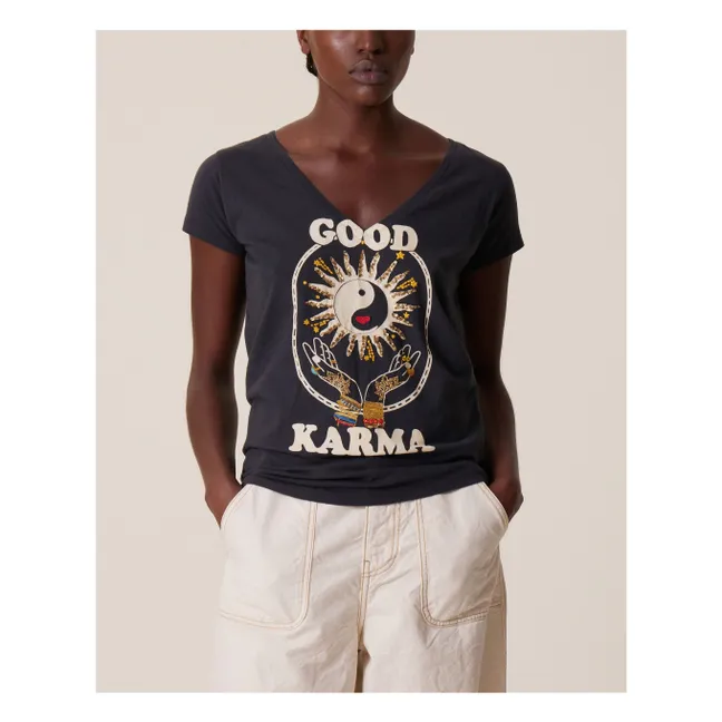 Maglietta Tonton Karma Cotone organico | Nero carbone
