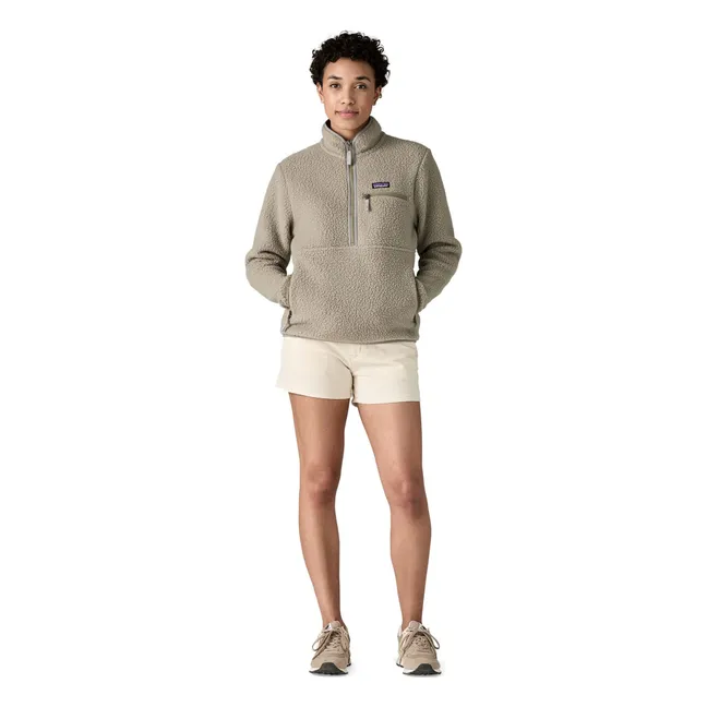 Polaire Retro Pile Marsupial Fibres Recyclées | Gris clair