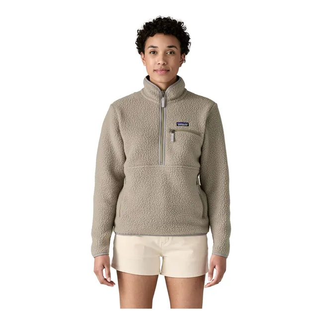 Polaire Retro Pile Marsupial Fibres Recyclées | Gris clair