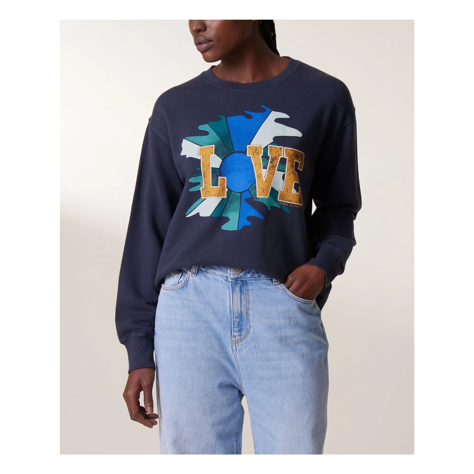 Leon & Harper Carbon Sweat Sortie Love Coton Bio