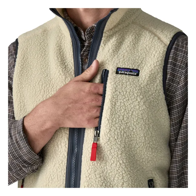 Veste Sans Manches Retro Pile Fibres Recyclées | Naturel