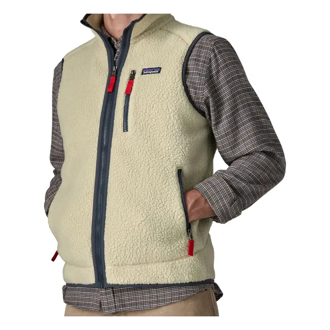 Veste Sans Manches Retro Pile Fibres Recyclées | Naturel