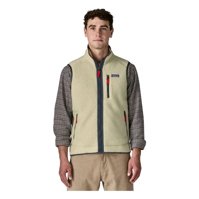 Veste Sans Manches Retro Pile Fibres Recyclées | Naturel