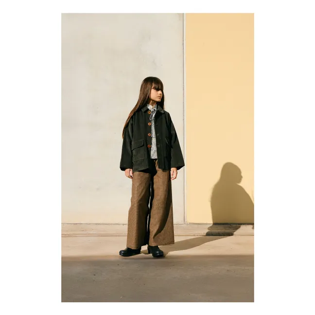 Pantalon Carreaux Laine | Marron