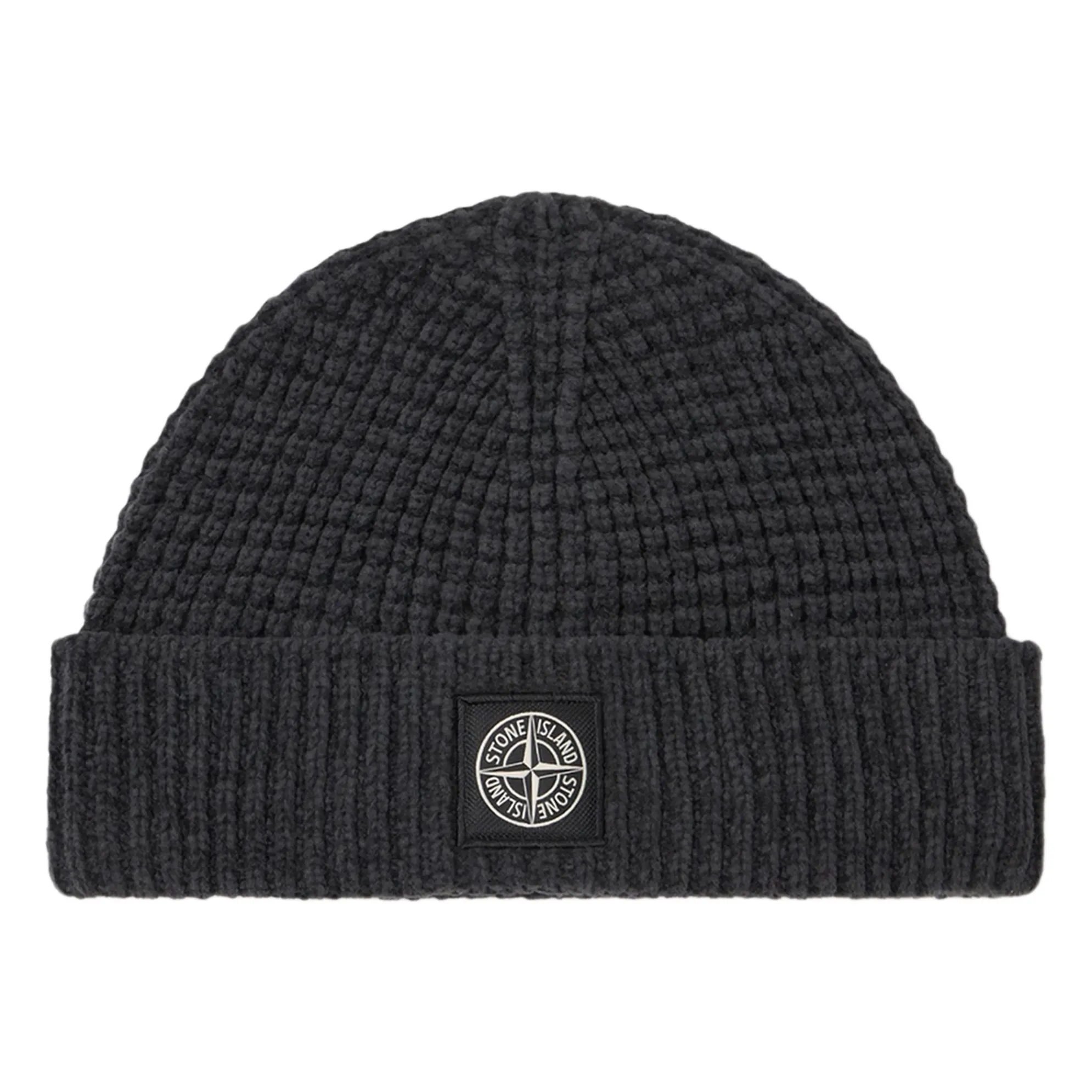 Stone Island Grey Logo Wool Beanie