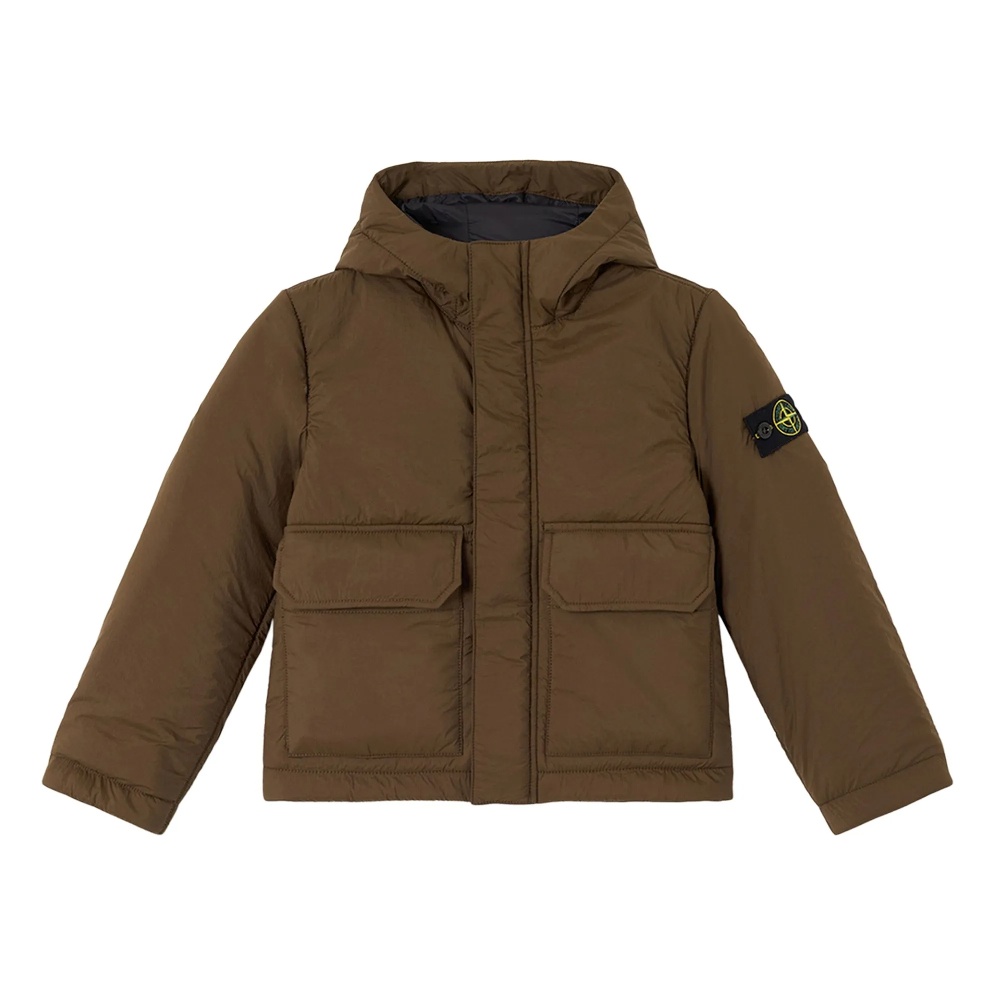 Stone Island Brown Logo Short Parka