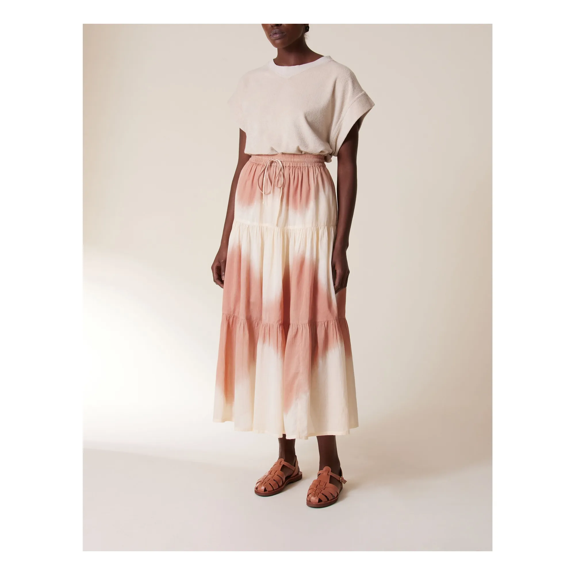 Leon & Harper Coral Juize Tie & Dye Organic Cotton Skirt